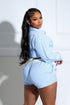 Wesley Pin Stripe Collared Top & Shorts SET